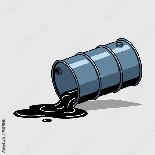 oil barrel spills crude oil a vivid illustration of environmental pollution industrial waste and ecological damage.