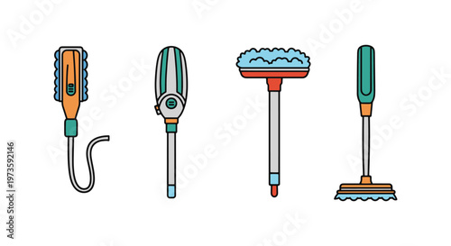 Toilet Cleaner Wand Line art modern abstract clean shapes