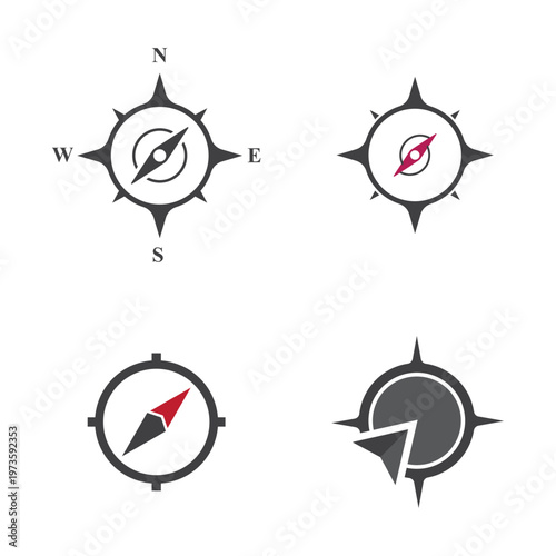 professional kompass logo and symbol with minimalist design