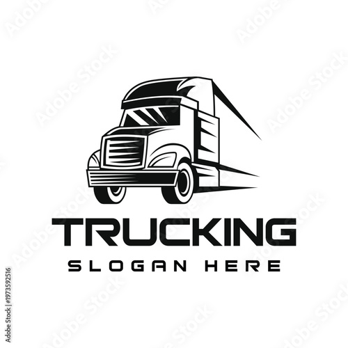 Truck transportation logo design template illustration vector