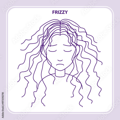 Frizzy Hair Vector Outline Icon