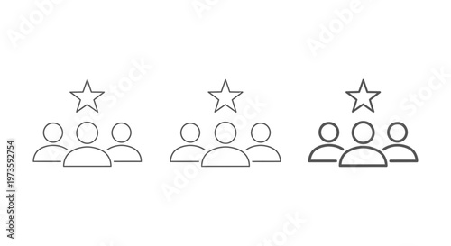 star team icon illustrating quality people and group success symbolizing customer loyalty and leadership perfect for app or website design