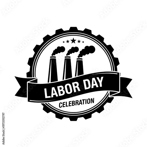 Industrial Labor Day Celebration Emblem Graphic Minimalist.svg