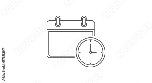 time management icon showing a calendar and clock ideal for business scheduling event planning and important deadlines.