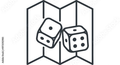 two dice rolling on a classic folded game board symbolizing chance and strategy in hobbies and leisure activities