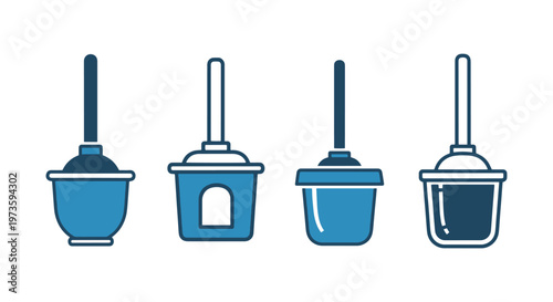 Toilet Plunger Holder Line art modern creative abstract vector