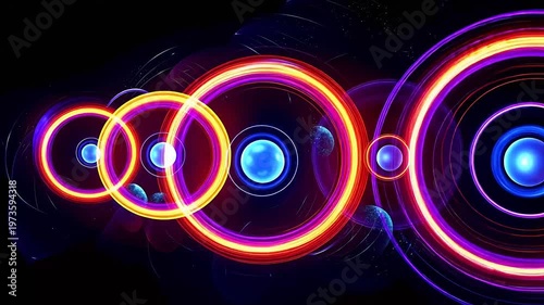 Artistic style rotating circle aperture geometric abstract background