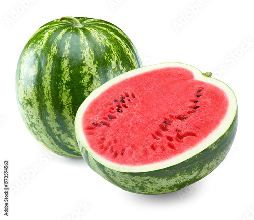 watermelon isolated on white background. clipping path
