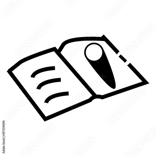 location book outline style, guide for travel and for direction icon set illustration vector. 