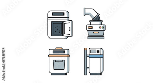 Trash Compactor Line art abstract decorative illustration vector