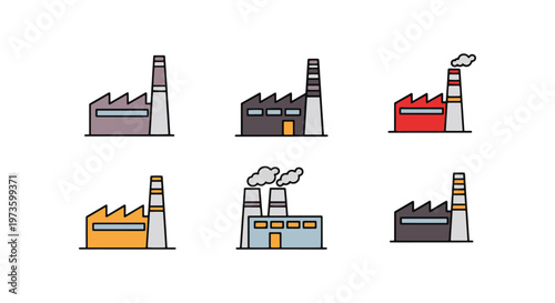 Steel Factory Line art vector minimal illustration