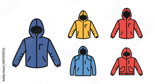 Windproof jacket Line art clean abstract vector