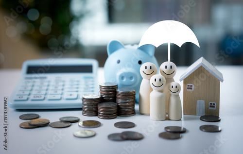 Foto Family insurance plan concept showing protection and financial support, helping families stay secure with coverage, risk management, and long term safety planning