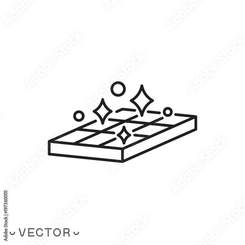 Foto clean surface icon, easy to clean materials concept, thin line symbol isolated o
