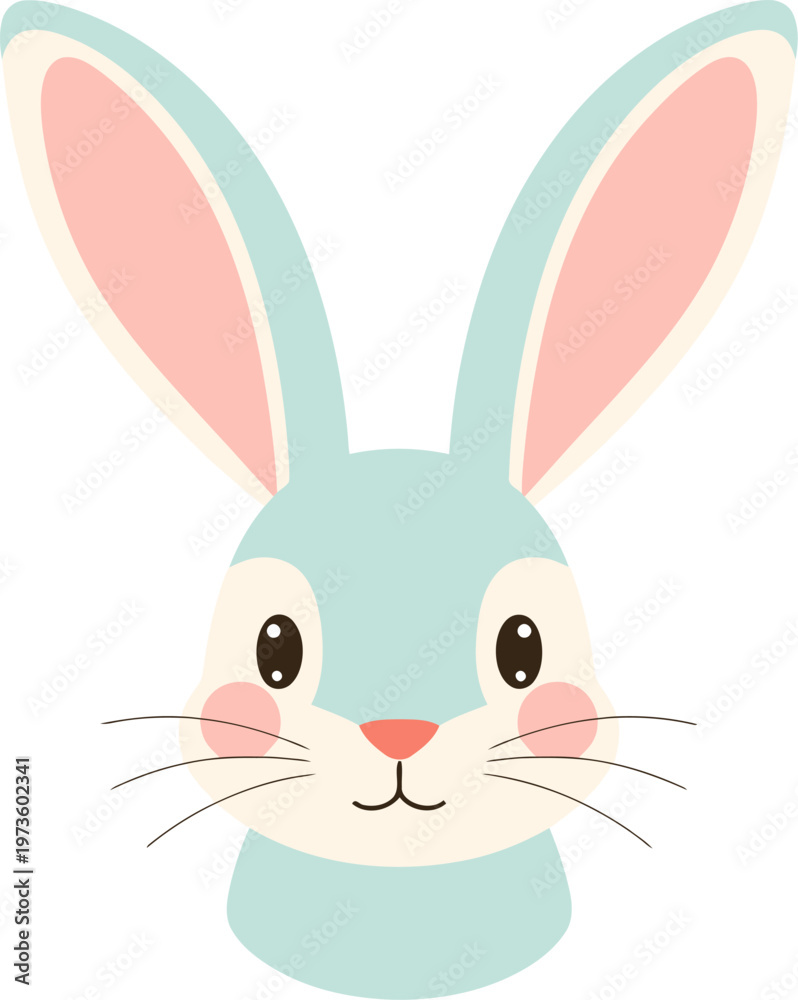 Fototapeta premium cute blue bunny illustration