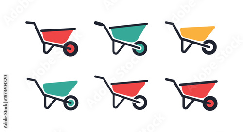 Wheelbarrow Line art vector simple abstract minimal shapes