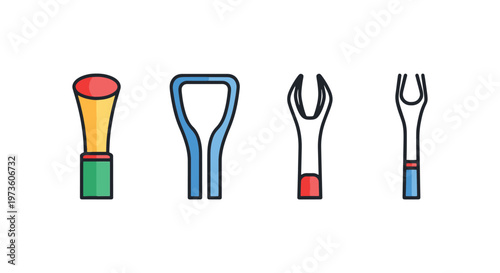 Surgical Suction Tip Line art abstract colorful pattern vector