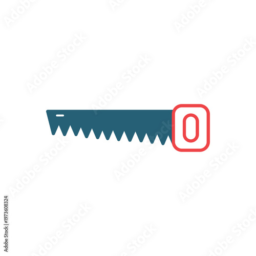 Hand Saw Glyph Icon