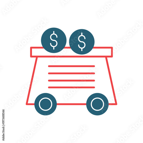 Mining Cart Glyph Icon