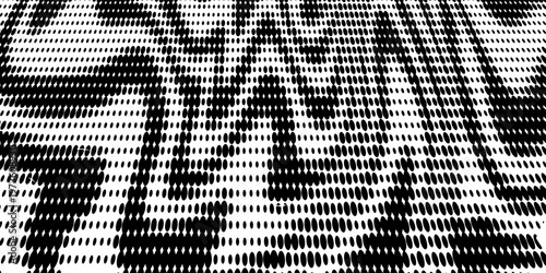 Background with irregular, chaotic dots, points, circle. Abstract monochrome pattern. Black and white color.