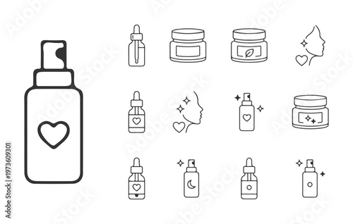 set of conceptual line icons depicting empathy, active listening, mental health therapy, and global team collaboration.