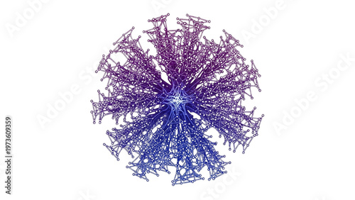Geometric pattern of interconnected nodes and lines in a circular formation