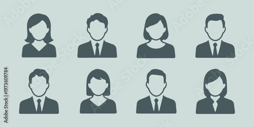 Hiring and recruitment profile icons for HR portals