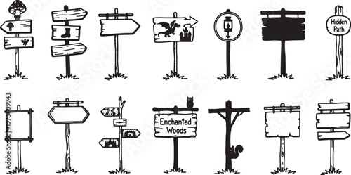 collection of wooden signposts and pointers