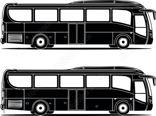 Side view school transport bus profile
