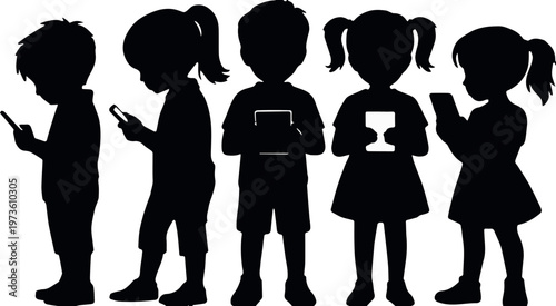 Children engaging with learning apps on handheld devices