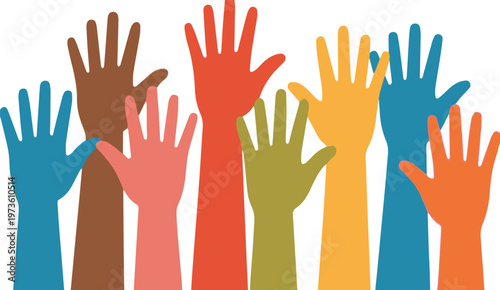 Hands raised for fundraising campaign