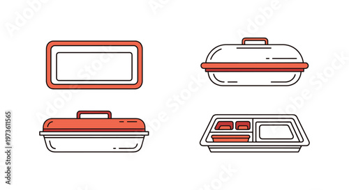Sterilization Tray Line art minimal abstract colorful shapes vector