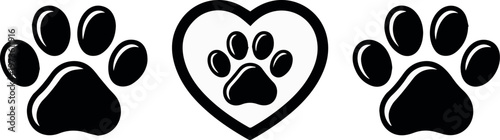 Paw print icons for veterinary clinic branding