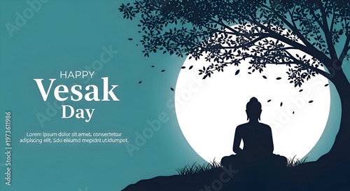 happy vesak day banner template on blue background
