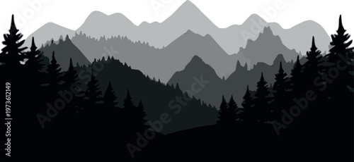 Mountain horizon for website header and banner