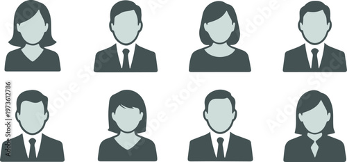 Corporate team member icons for profile pages
