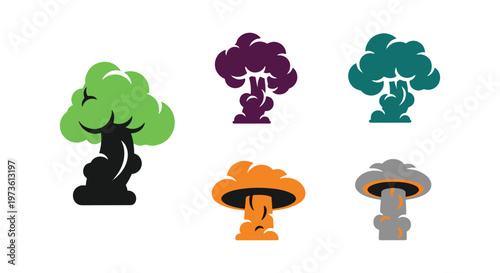 Toxic gas cloud Line art simple clean abstract vector