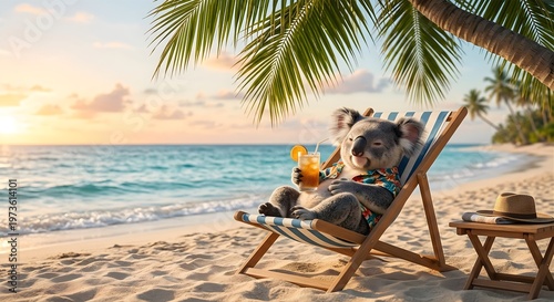koala relax tropical beach