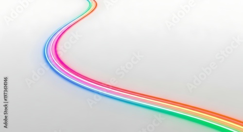 Vibrant multicolored curved lines on white background, abstract multicolored lines abstract colorful strokes