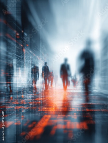 digital transformation business concept with a blured technology background