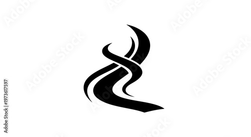 Abstract flowing black lines creating an elegant and dynamic design.