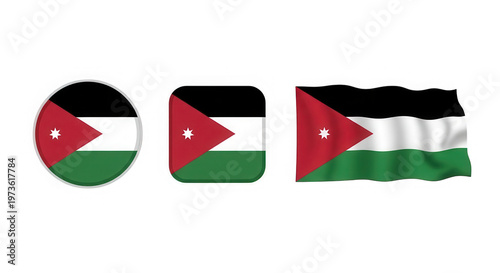 Jordan flag collection in various styles isolated on transparent background Free Download Jordan flag collection in various styles isolated on transparent background - GFXLoad