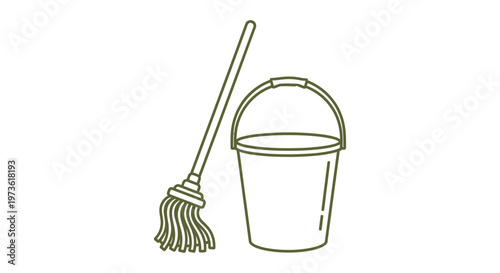 mop and bucket set for household cleaning tasks essential janitorial equipment for domestic chores and hygiene solutions