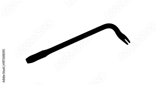 Black crowbar tool for prying objects.