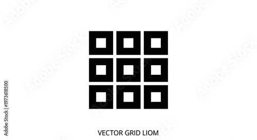 Black grid icon with nine squares representing a menu or app launcher.