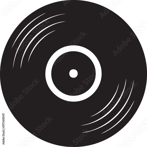 Vinyl record, black vinyl, music icon, record disc, audio symbol