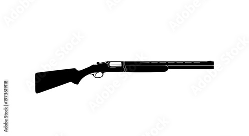 Black rifle gun with stock.