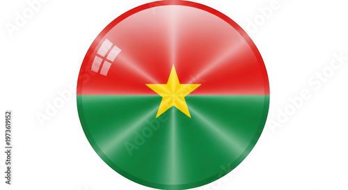 Free Download Burkina faso flag button icon glossy isolated on transparent background - GFXLoad