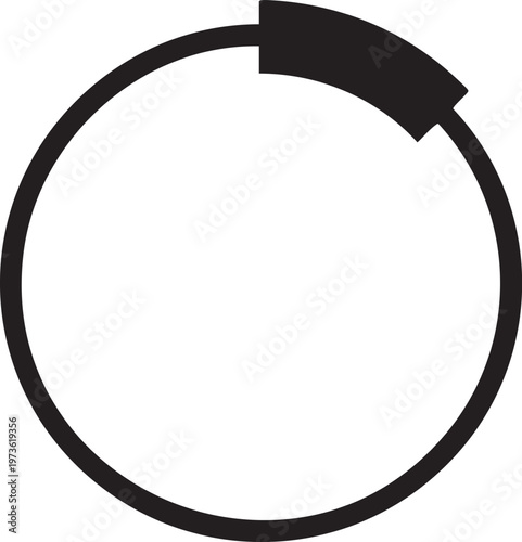 refresh, reload, restart icon, circular arrow symbol, loading sign, black vector graphic