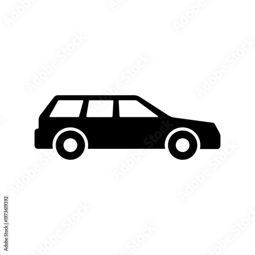 Black Station Wagon Car Silhouette Vehicle.